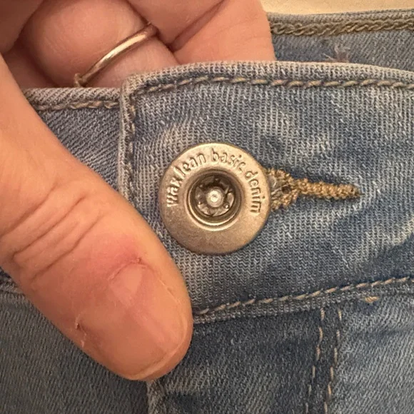 🍑Wax Jean Butt, I Love You Ripped Distressed Skinny Blue Jeans 13 Junior’s - Picture 10 of 12